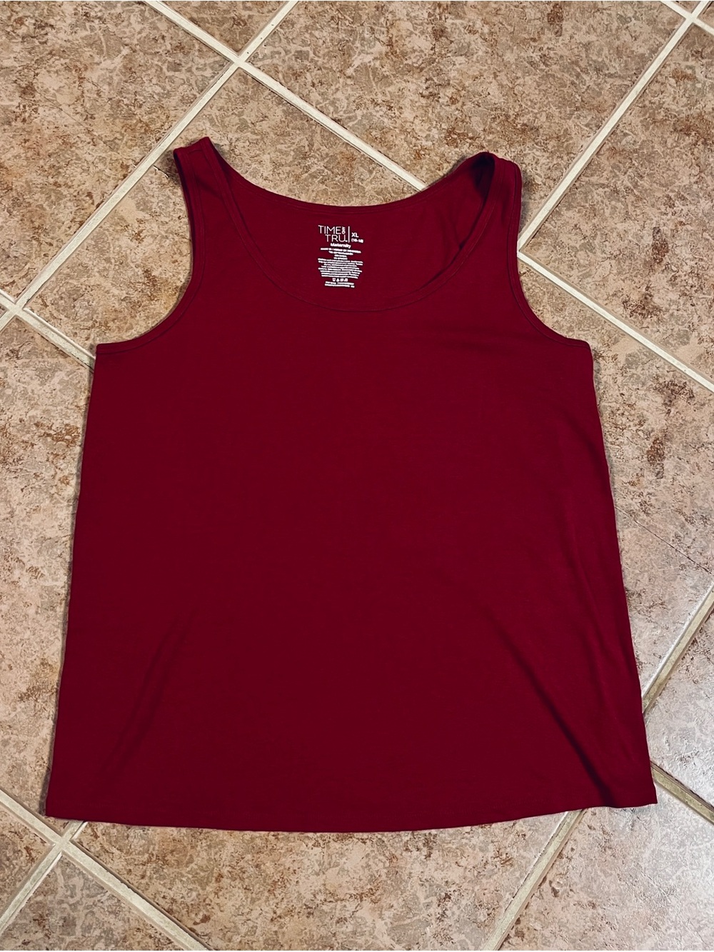 Time and Tru Maternity Tank Top Deep Red Size XL